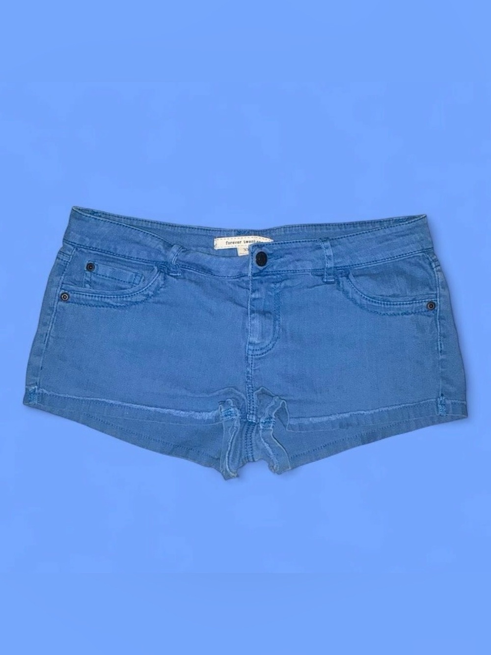 Forever 21 Light Blue Denim Short Shorts